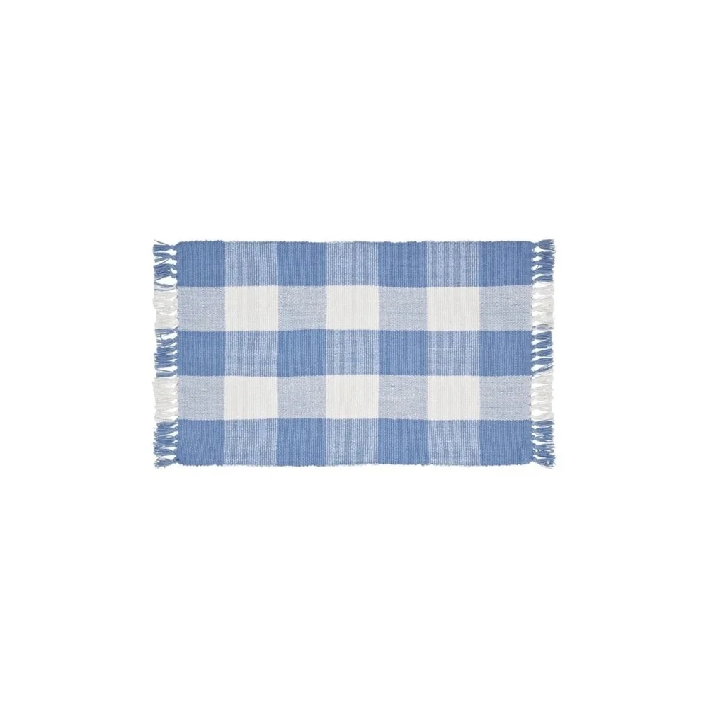 My Texas House Blue & White Gingham Fringe Layering‎ Rug, Easter 2026